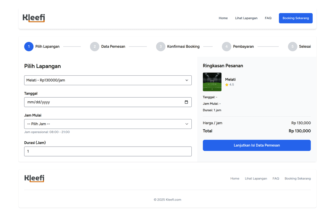 Booking Futsal App